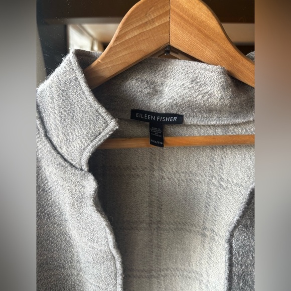 EILEEN FISCHER | boiled wool high collar jacket | size xxs - Picture 3 of 6